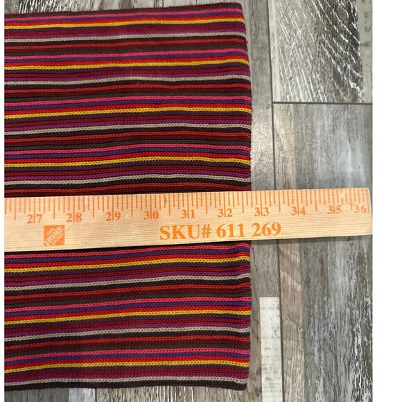 Coldwater Creek Multicolor Infinity Scarf Striped Tight Knit Circle Casual Boho - Picture 5 of 7